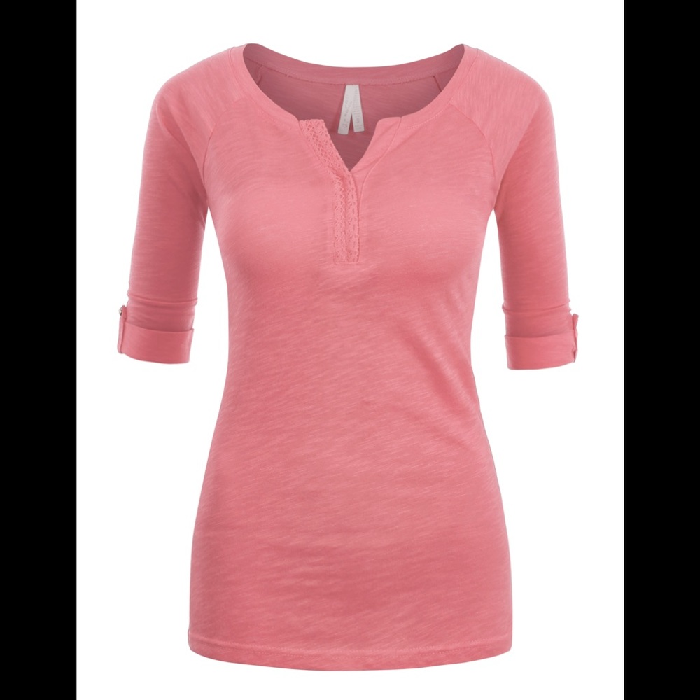 Soft V-Neck 3/4 Length Tee